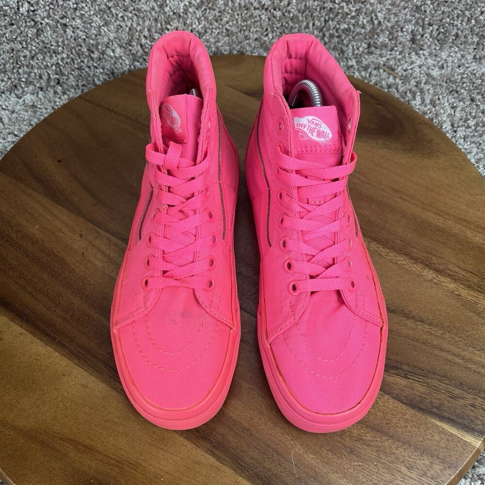 Vans Sk8-Hi Size Womens 6 / Mens 4.5 Hi Top NEON PINK Skate Shoes Sneakers - Picture 3 of 9